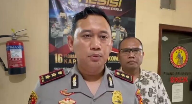 Kapolres Tebo AKBP Triyanto merilis penetapan tersangka penganiaya Ketua BPD Tebo