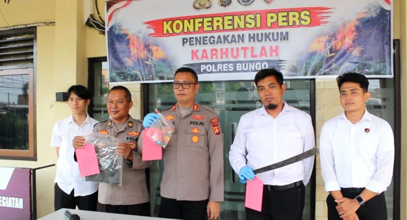 Polres Bungo Tindak Tegas Pembakaran Lahan, Satu Pria Diamankan